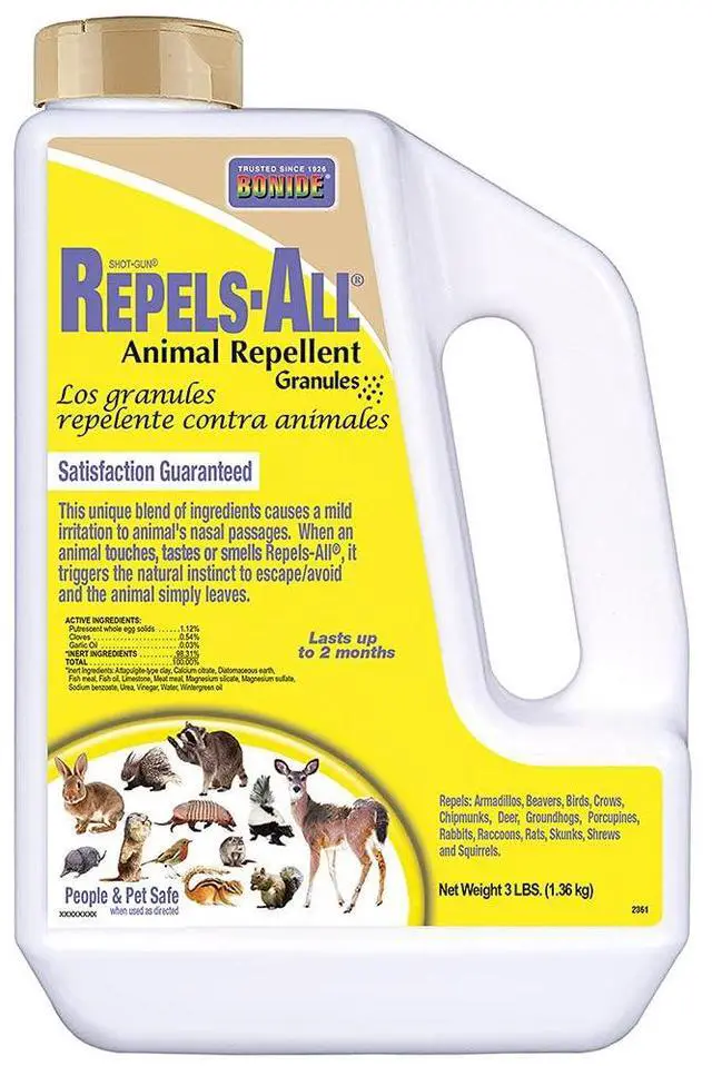 Main image of Repels-All Animal Repellent Granules, 3 lbs. Ready-to-Use Deer & Rabbit Repellent, Deter Pests from Lawn & Garden
