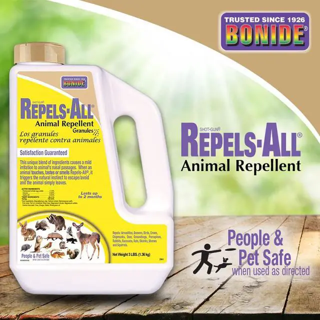 Alt view image 5 of 7 - Repels-All Animal Repellent Granules, 3 lbs. Ready-to-Use Deer & Rabbit Repellent, Deter Pests from Lawn & Garden