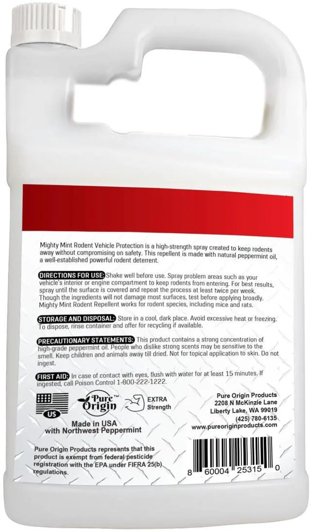 Alt view image 4 of 4 - Gallon (128 oz) Rodent Repellent Spray for Vehicle Engines and Interiors - Cars, Trucks, RVs, & Boats