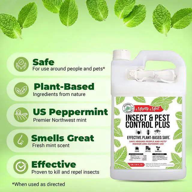 Alt view image 2 of 7 - Peppermint Oil Insect Repellent Plus Spray Natural Indoor & Outdoor Bug Control for Spiders, Ants, Roaches, and More Plant-Based, Extra-Strong Formula - 128 oz