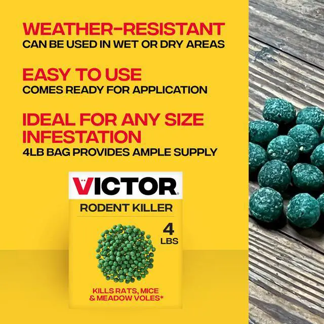 Alt view image 3 of 7 - Rodent Killer, 4 lb Fish-Flavored Bait Balls, Mouse Poisoning Bait