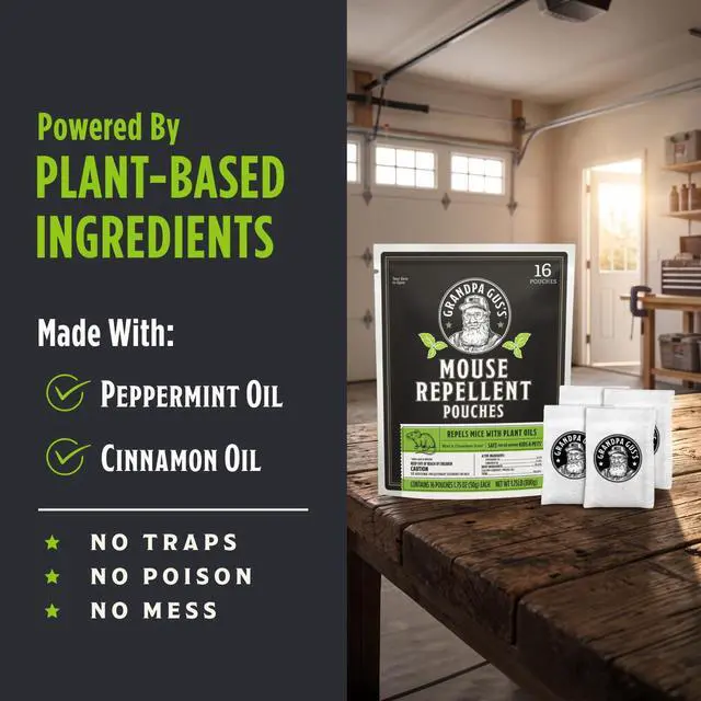 Alt view image 3 of 7 - Natural Mouse Repellent Pouches, Cinnamon/Peppermint Oils Repel Mice from Nesting in Home/Cabin/Boat/Car Storage/RV/Machinery/Shed (16 Pouches)