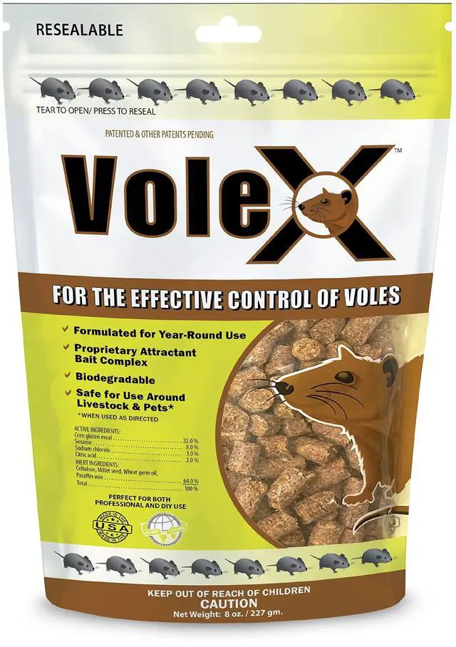 Main image of Effective Against All Species of Voles. Safe for Use Around People, Pets, Livestock, and Wildlife