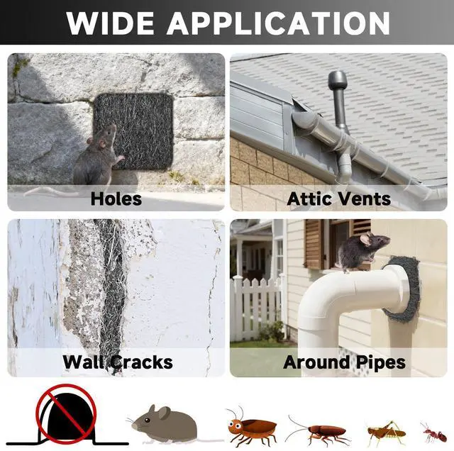 Alt view image 6 of 7 - Steel Wool Mice Control, 65FT(1.1LB)#1 Steel Wool, Keep Mouse Away from Holes, Barrier and Gap Filler for Home, Wall, Garden, Kitchen, Pipeline in Garage, Coarse