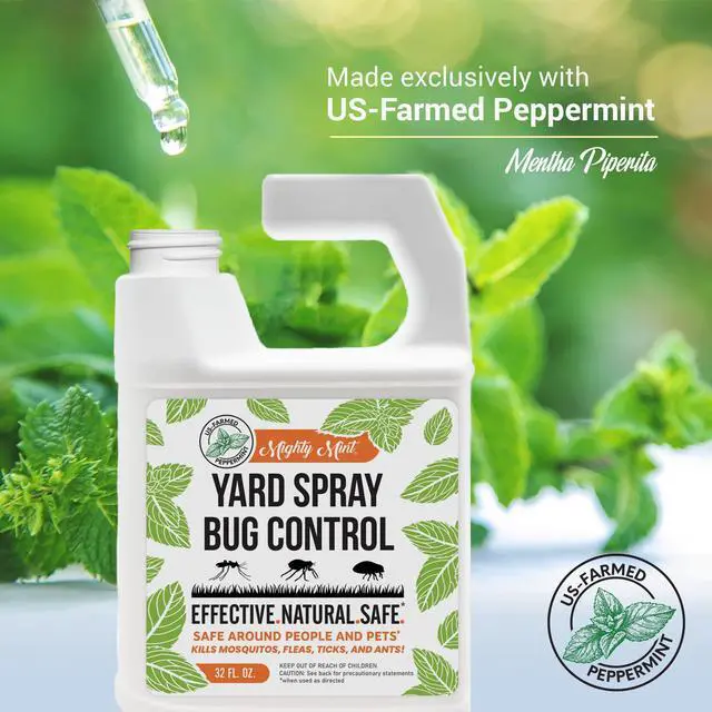 Alt view image 4 of 7 - Peppermint Oil Lawn & Yard Bug Control Spray Natural Outdoor Pest Repellent for Fleas, Ticks, Mosquitoes, Ants, and More Plant-Based, Extra-Strength Formula 32 oz (Pack of 2)
