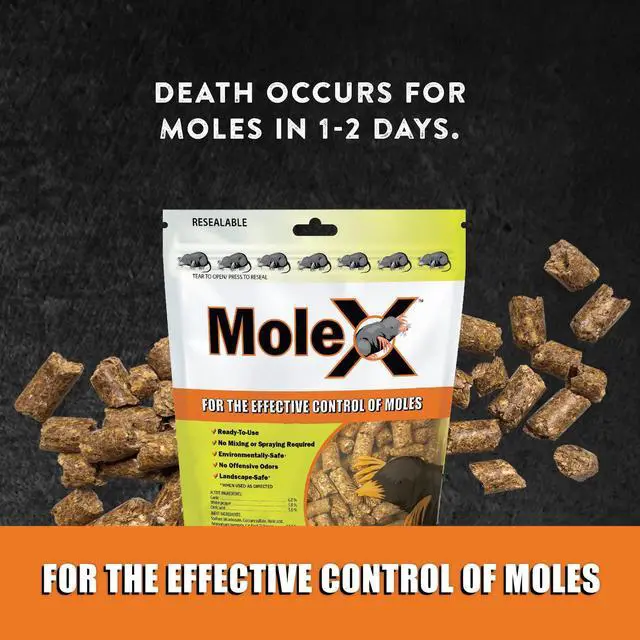 Alt view image 2 of 7 - Mole Control Bait Pellets for Moles Poison Free, Pet Safe | Indoor & Outdoor Use Pellets |8 oz. Bag