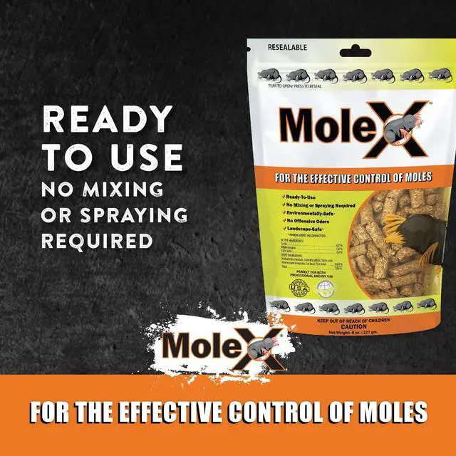 Alt view image 5 of 7 - Mole Control Bait Pellets for Moles Poison Free, Pet Safe | Indoor & Outdoor Use Pellets |8 oz. Bag