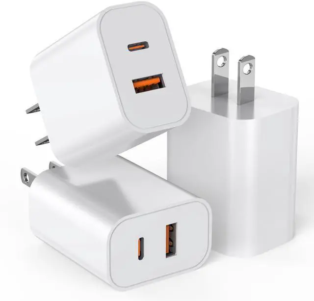 Main image of USB C Charger Block, 3Pack 20W Dual Port USB C Wall Charger Plug
