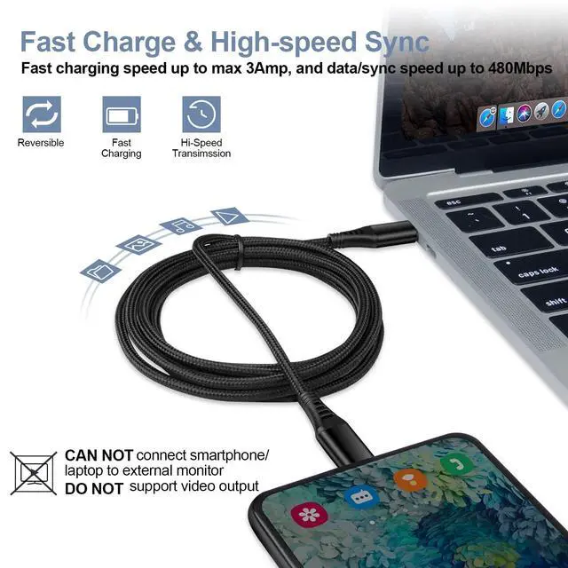 Alt view image 5 of 7 - Type C Charger Fast Charging Block for Moto G Power 2025,G Stylus 2024,G Pure,G Play,X50 Ultra, for Motorola Edge 50 Pro,Edge+,Razr 50/40 Ultra, Pixel 8 7Pro; 20W PD C Wall Charger Box,6FT USB C Cable