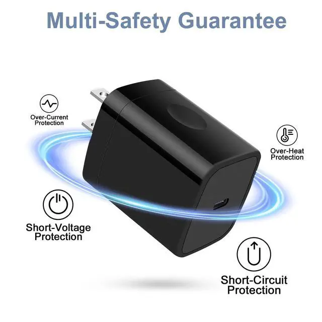 Alt view image 3 of 7 - Type C Charger Fast Charging Block for Moto G Power 2025,G Stylus 2024,G Pure,G Play,X50 Ultra, for Motorola Edge 50 Pro,Edge+,Razr 50/40 Ultra, Pixel 8 7Pro; 20W PD C Wall Charger Box,6FT USB C Cable