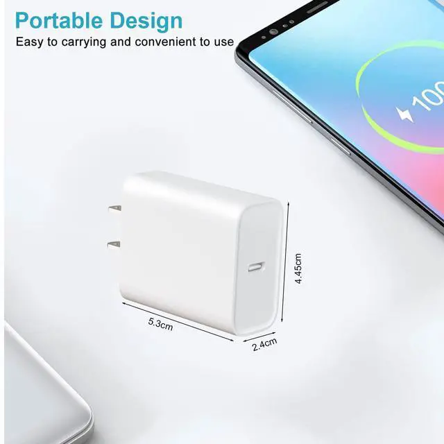 Alt view image 4 of 7 - USB C Charger Block Fast Charging,Charger Adapter,4 Pack Type C Wall Charger with 6FT Fast Charging Cable for iPhone 17/17 Plus/17 Pro Max/16/16 Pro Max/15 Pro Max (White, USB Type C)
