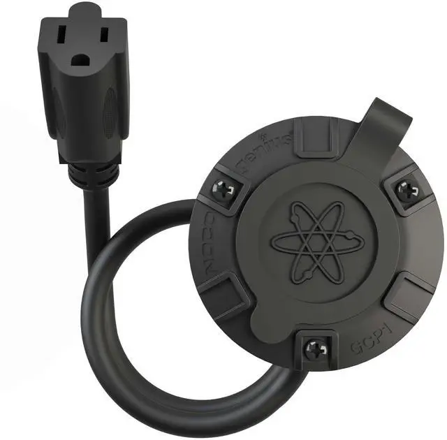 Alt view image 2 of 6 - 15A AC Port Plug, 125V Power Inlet Socket, and Waterproof Electrical Outlet Receptacle Box with 16-Inch Integrated Outdoor Extension Cord