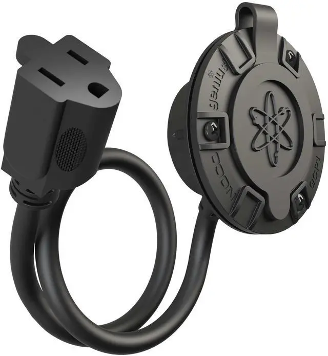 Alt view image 4 of 6 - 15A AC Port Plug, 125V Power Inlet Socket, and Waterproof Electrical Outlet Receptacle Box with 16-Inch Integrated Outdoor Extension Cord