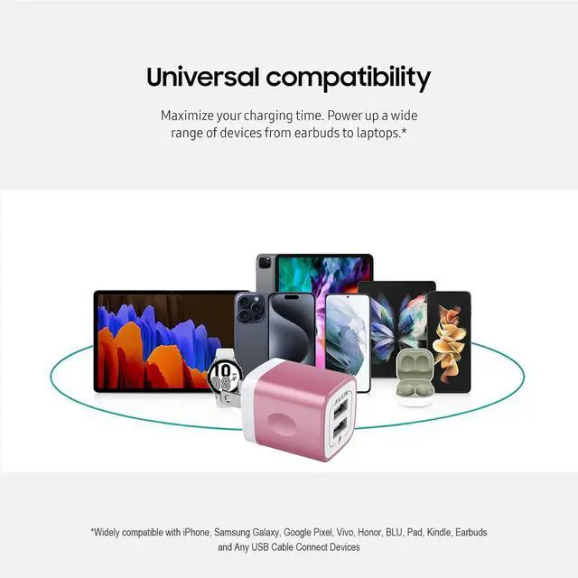 Alt view image 7 of 7 - USB Wall Charger, Charger Block, Multiport Fast Charge Power Brick