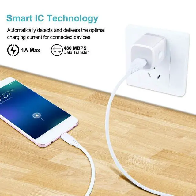 Alt view image 4 of 7 - USB Wall Charger, Charger Block, 3-Pack Charging Cube 1A/5V One-Port Charging Block charger Box for iPhone 17e 17 Air 17 Pro Max 16 15 14 13 12 11,SE,XR/XS/X/8,iPad,Samsung Galaxy S26 A17,LG,Pixel 10a
