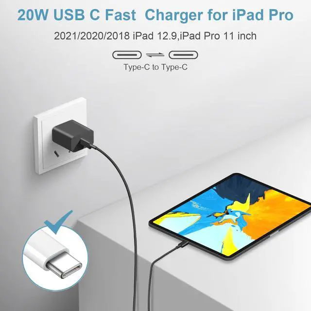 Alt view image 6 of 7 - iPhone 17 16 15 Charger Fast Charging Type C Chargers USB C Charger Block iPhone Air Chargers with 2 Pack 6FT Cable for iPhone 17/17 Plus/17 Pro Max/16/16 Plus/16 Pro Max/15 Pro Max/iPad Pro(Black)