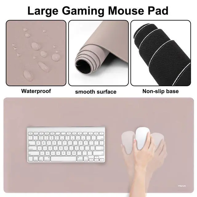 Alt view image 4 of 7 - Keyboard Mouse Pad Set, Large Gaming Mousepad&Keyboard Wrist Rest&Mouse Wrist Rest&Coaster, Ergonomic Non-Slip Mousepad&Easy Typing Cushion with Memory Foam for Home Office, Taupe Brown