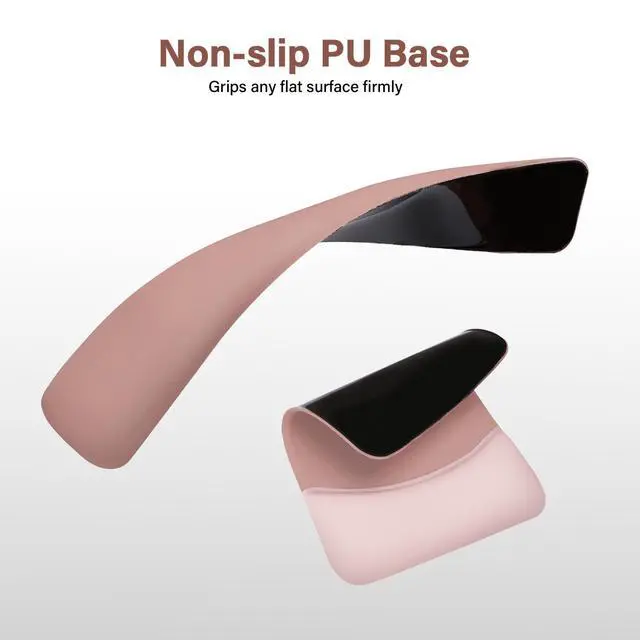 Alt view image 5 of 7 - Wrist Rest Support for Mouse Pad&Keyboard Set, Rectangular Ergonomic Mousepad Non-Slip Base Home/Office Pain Relief&Easy Typing Pad with Neoprene Cloth&Raised Silicone Lining, Salmon Pink