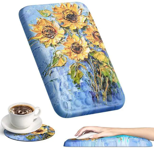 Main image of Mouse Pad with Wrist Rest Ergonomic Comfortable Pain Relief Mousepad Wrist Support for Computer Sunflower