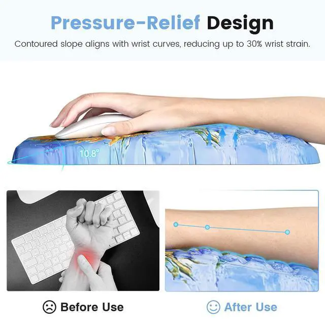 Alt view image 2 of 6 - Mouse Pad with Wrist Rest Ergonomic Comfortable Pain Relief Mousepad Wrist Support for Computer Sunflower