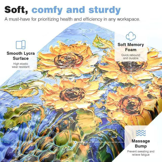 Alt view image 5 of 6 - Mouse Pad with Wrist Rest Ergonomic Comfortable Pain Relief Mousepad Wrist Support for Computer Sunflower