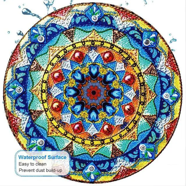 Alt view image 6 of 7 - Mouse Pad, Round Mandala Mouse Mat, Small Mousepad with Designs, Non-slip Rubber Mouse Pad with Stitched Edge, Customized Mouse Pad for Women Girls Office Dorm Computer Laptop, 7.9 x 7.9 Inch