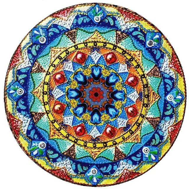 Main image of Mouse Pad, Round Mandala Mouse Mat, Small Mousepad with Designs, Non-slip Rubber Mouse Pad with Stitched Edge, Customized Mouse Pad for Women Girls Office Dorm Computer Laptop, 7.9 x 7.9 Inch