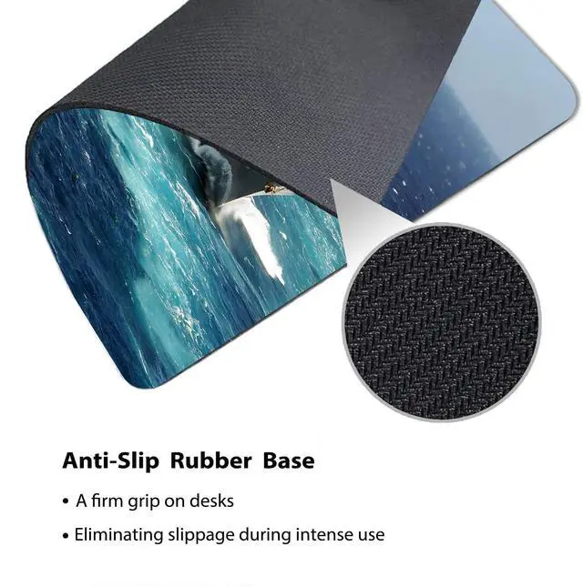 Alt view image 4 of 6 - 9.5x7.9 Inch Office/Gaming Mouse Pad, U.S. Navy Arleigh Burke - Class Destroyer Sailing on The Ocean Patriotic Military Theme Cute Anti-Slip Mat for Desk