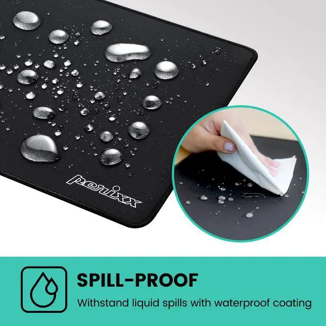 Alt view image 7 of 7 - DX-1000L Waterproof Gaming Mouse Pad with Stitched Edge - Non-Slip Rubber Base Design for Laptop or Desktop Computer - L Size 12.60x10.60x0.08 Inches