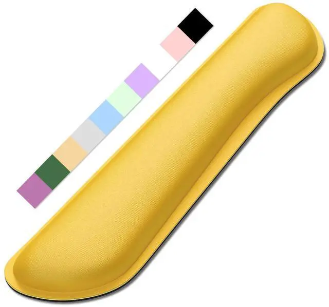 Main image of Enlarge Keyboard Wrist Rest, Cute Memory Foam Keyboard Wrist Cushion for Computer Desk Mats Support, Typing Pain Relief Ergonomic Mouse Pad Rests with Non-Slip Base for Gaming, Laptop, Yellow