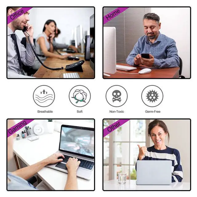 Alt view image 3 of 7 - Gaming Mouse Pad XXL ArtSo Large Keyboard Mat Long Mousepad Desk Decor Writing Pad Non Slip Rubber Base Stitched Edges for Work, Game, Office, Home, 35.1" x 15.7", Purple Heart Butterfly