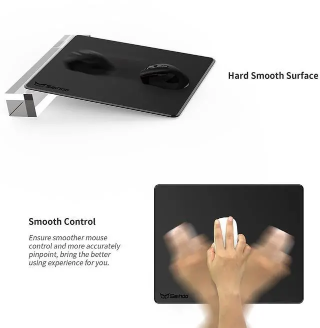 Alt view image 3 of 7 - Plastic Resin Hard Mouse Pad Premium Esports Waterproof Ultra Smooth No Irritating Smell Environment Fast and Accurate Control for Office and Gaming Laptop(11.81x9.45in)