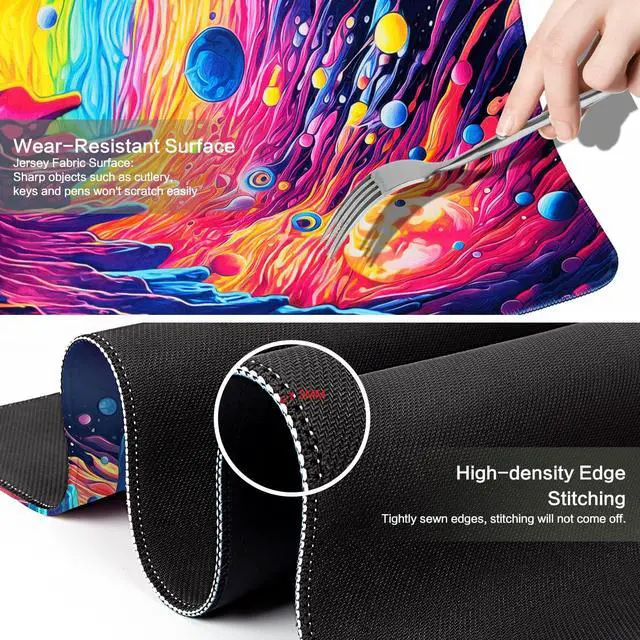 Alt view image 7 of 7 - Astronaut Mouse Pad Desk Mat Fantasy Planet Space Large Gaming Mouse Pad Anime Desk Pad Mousepad XL Extended Keyboard Mat Futuristic Cosmic Adventure Mouse Mat, Waterproof, 31.5 x 11.8 in