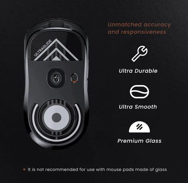 Alt view image 2 of 6 - Ultraglide Glass Skates Feet for G Pro X Superlight , Ultra-Smooth and Durable, 3M Adhesive, fit for Gaming Mouse Black and White