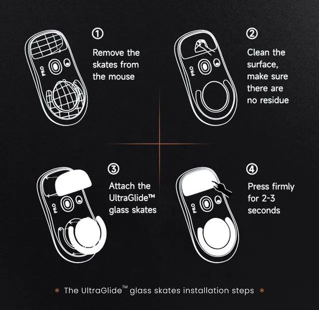 Alt view image 4 of 6 - Ultraglide Glass Skates Feet for G Pro X Superlight , Ultra-Smooth and Durable, 3M Adhesive, fit for Gaming Mouse Black and White