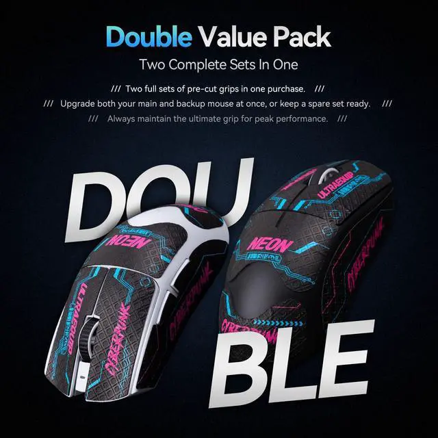 Alt view image 2 of 6 - Pack Cyberpunk-Neon Mouse Grip Tape for G PRO Wireless/G PRO 2 Lightspeed - 0.5mm Ultra-Thin Anti-Slip Sweat-Resistant Pre-Cut Professional Competitive Upgrade Kit