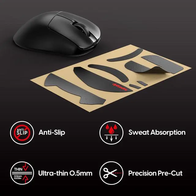 Alt view image 3 of 6 - SUPERGRIP Griptape Set for Xlite v3, ES v3 Medium Sweat Absorbing High Performance Anti Slip 3M Adhesive no Residue Mouse Grip Tape Ultra-Thin 0.5mm (0.02in)