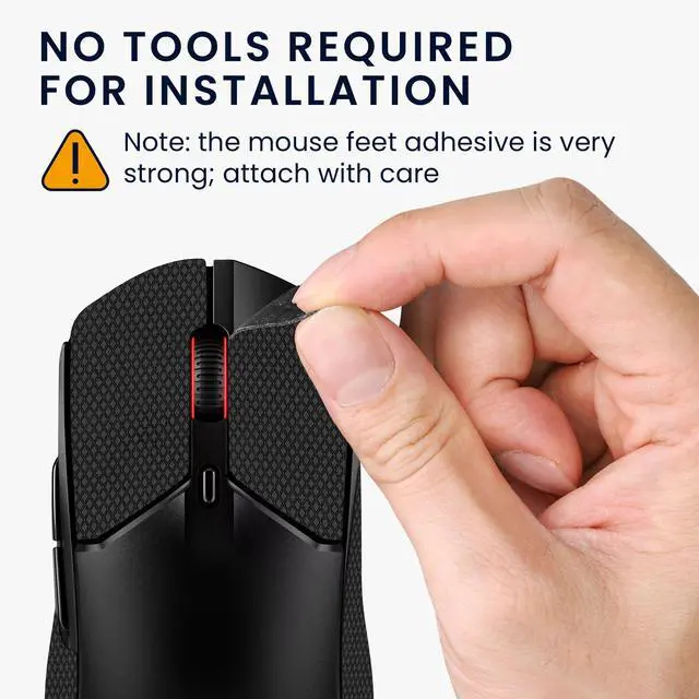 Alt view image 3 of 7 - Mouse Grip Tape Compatible with Kingston Pulsefire Haste 2 Grip Tape - Non-Slip Faux Leather - Black