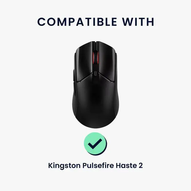 Alt view image 2 of 7 - Mouse Grip Tape Compatible with Kingston Pulsefire Haste 2 Grip Tape - Non-Slip Faux Leather - Black