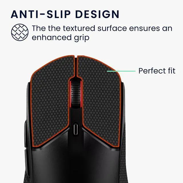 Alt view image 4 of 7 - Mouse Grip Tape Compatible with Kingston Pulsefire Haste 2 Grip Tape - Non-Slip Faux Leather - Black