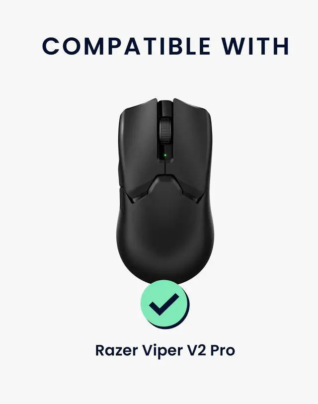 Alt view image 2 of 7 - Mouse Grip Tape for Razer Viper V2 Pro Grip Tape - Non-Slip Faux Leather - Black