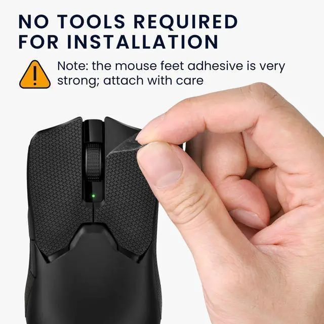 Alt view image 3 of 7 - Mouse Grip Tape for Razer Viper V2 Pro Grip Tape - Non-Slip Faux Leather - Black