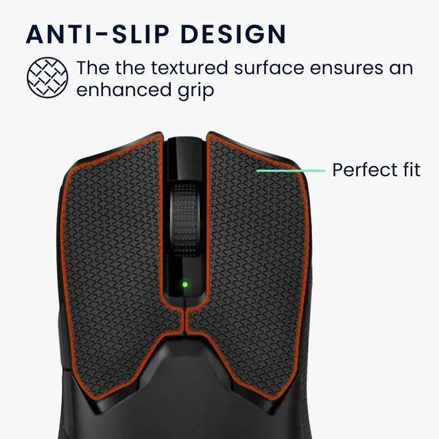 Alt view image 4 of 7 - Mouse Grip Tape for Razer Viper V2 Pro Grip Tape - Non-Slip Faux Leather - Black