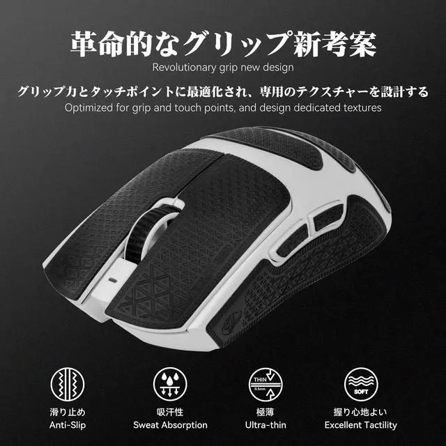 Alt view image 2 of 6 - Mouse Anti Slip Grip Tape Ultra Version Compatible with Razer Viper V3 Pro/Viper V4 Pro Gaming Mouse, Palm Sweat Absorption, Thin 0.5mm, Cut to Fit, Easy to Apply (Black)