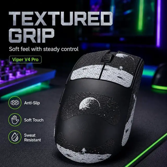 Alt view image 2 of 7 - Mouse Grip Tape Compatible with Razer Viper V4 Pro