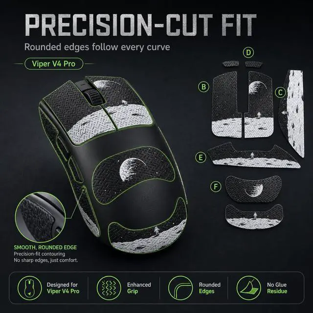 Alt view image 5 of 7 - Mouse Grip Tape Compatible with Razer Viper V4 Pro