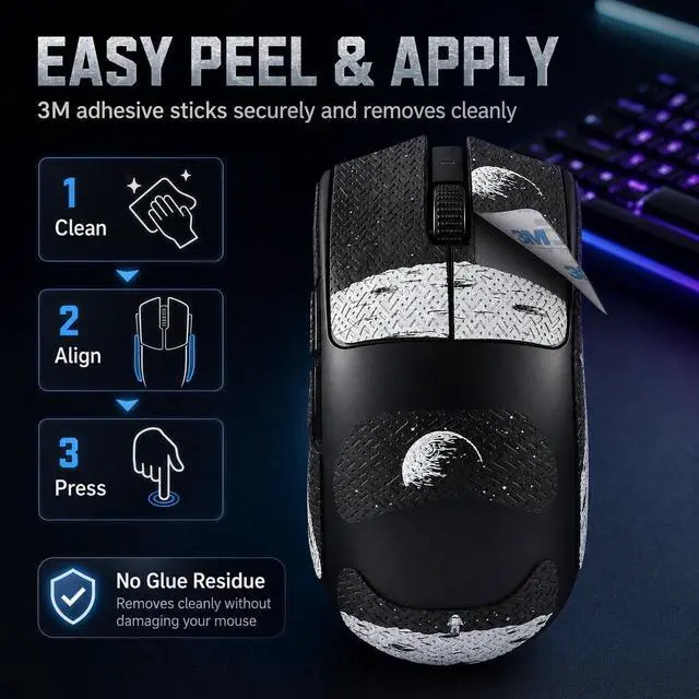 Alt view image 6 of 7 - Mouse Grip Tape Compatible with Razer Viper V4 Pro