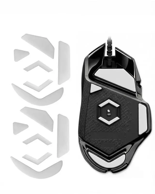 Main image of Sets White Mouse Skates, Mouse Feet Replacement Pads Skates for Logi G502 Wired (Proteus Core/Spectrum/Hero), Glass-Infused PTFE Mouse Feet with Curved Edges, Ultra-Smooth Glide