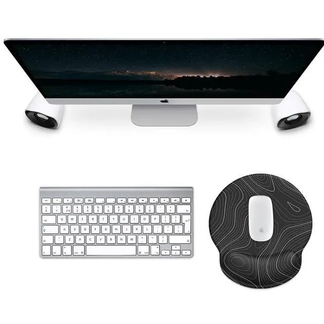 Alt view image 2 of 7 - Mouse Pad with Wrist Rest, Comfortable Computer Mousepad with Gel Wrist Support Smooth Surface and Non-Slip PU Base for Pain Relief, Laptop, Office & Home (Black Line)