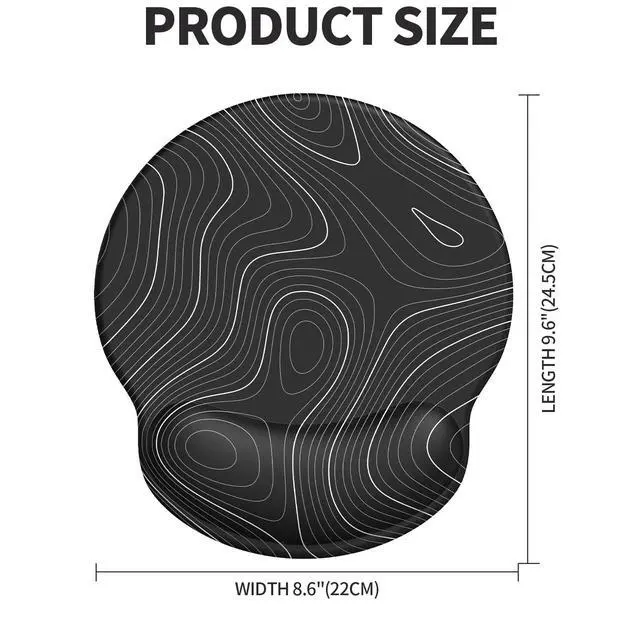 Alt view image 7 of 7 - Mouse Pad with Wrist Rest, Comfortable Computer Mousepad with Gel Wrist Support Smooth Surface and Non-Slip PU Base for Pain Relief, Laptop, Office & Home (Black Line)